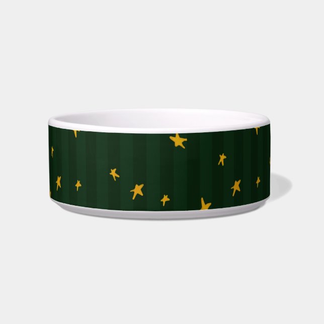 Holiday Green Yellow Stripe Star Christmas  Napf (Rechts)