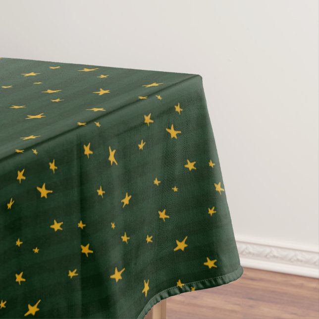 Holiday Green Yellow Stripe Star Christmas  Tischdecke (Beispiel)