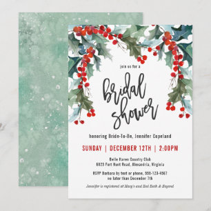 Holiday Greenery Brautparty Einladung