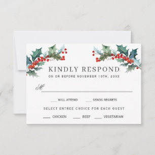 Holiday Greenery UAWG Watercolor RSVP Karte