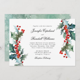 Holiday Greenery Watercolor Einladung zur Hochzeit