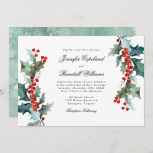Holiday Greenery Watercolor Einladung zur Hochzeit