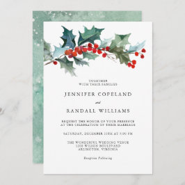 Holiday Greenery Watercolor Wedding Einladung