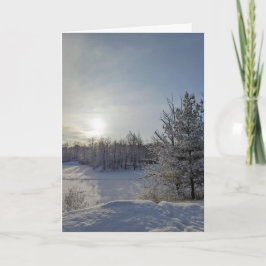 Holiday Greetings on a Snowy Morning Feiertagskarte