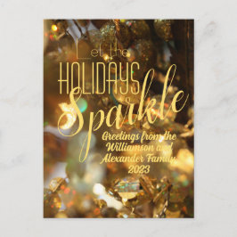 Holiday Gruß Gold Sparkle Moderner Chic Postkarte