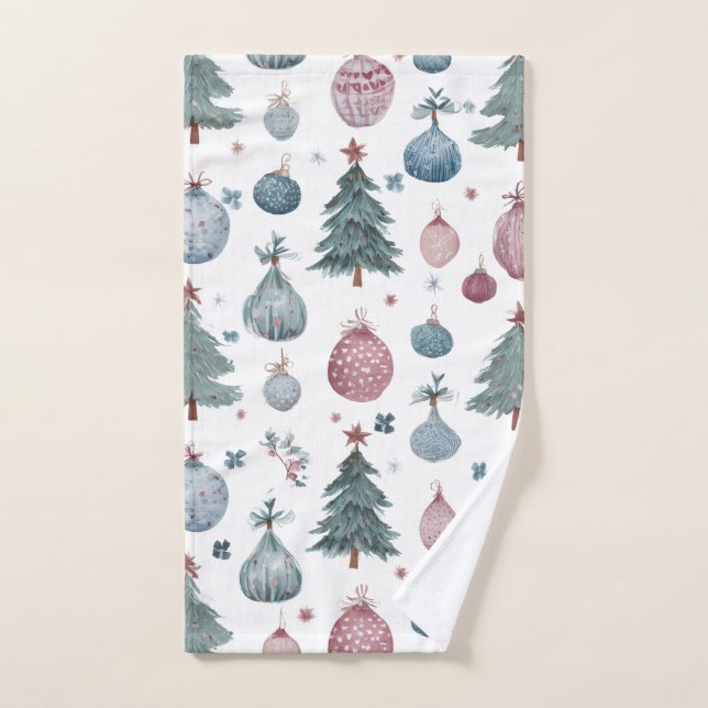 Holiday Hand Towel with Watercolor Festive Design Handtuch (Handtuch)