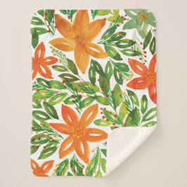 Holiday & Handgemalte Blume Sherpadecke