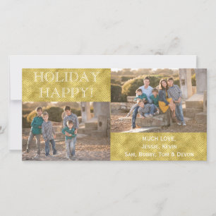 "HOLIDAY HAPPY" Fotokarte/weißer Umschlag Feiertagskarte
