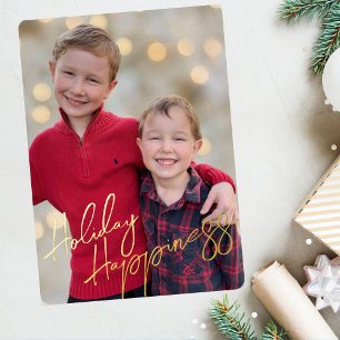 Holiday Happy Full Foto Weihnachten Folien Feiertagskarte