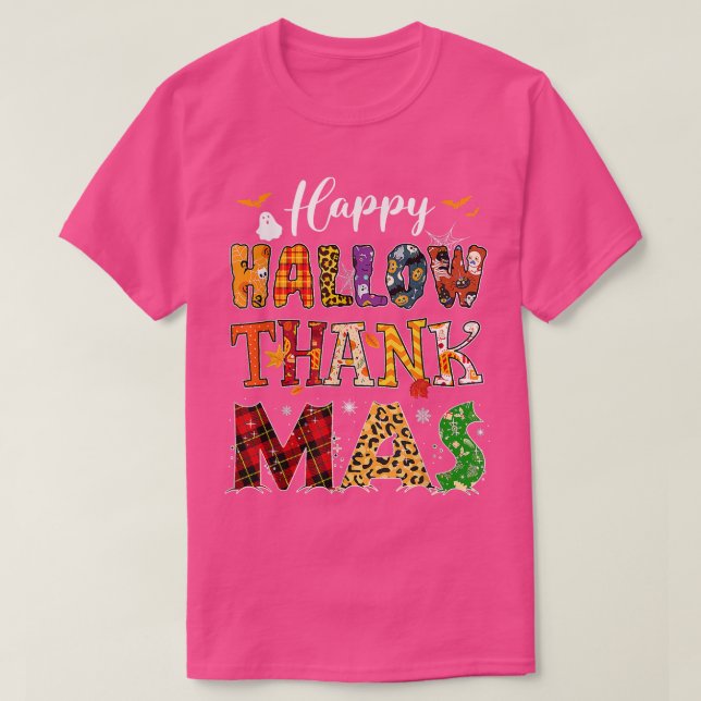 Holiday Happy HallowDankeMas Christmas Thanksgivi T-Shirt (Design vorne)