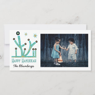 Holiday Happy Hanukkah Card "Menorah Bling" Feiertagskarte