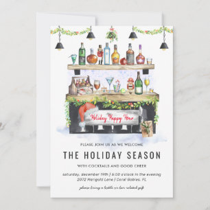 Holiday Happy Hour Weihnachtscocktail-Party Einladung