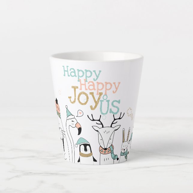 Holiday Happy Joy-oUS Niedlicher Cartoon Tiere Milchtasse (Vorderseite)