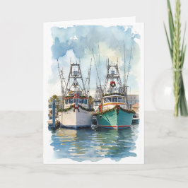 Holiday Harbor Watercolor Greeting Card Karte