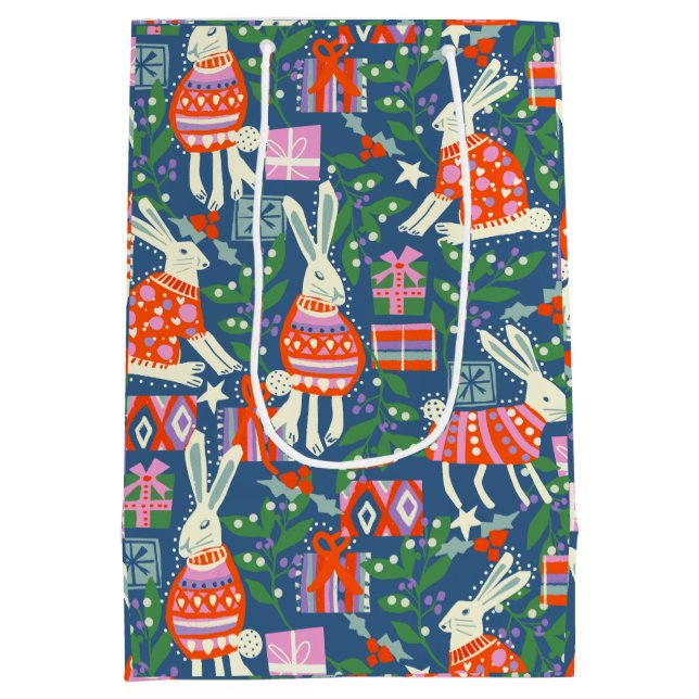 Holiday Hares Mittlere Geschenktüte (Rückseite)