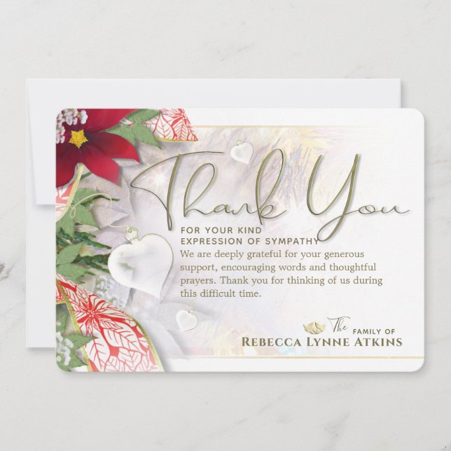 Holiday Heart Beileid Danke Karte (Vorderseite)