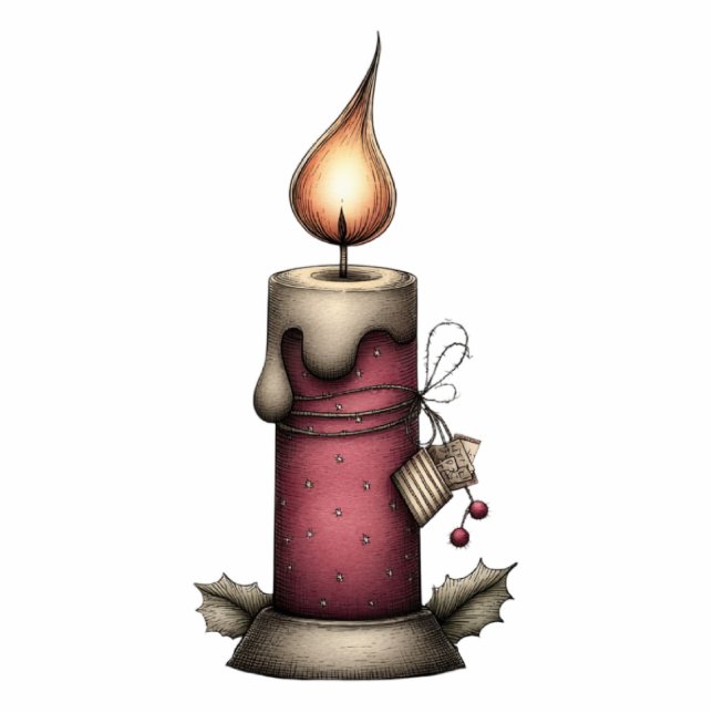  Holiday Hearth Candle Freistehende Fotoskulptur (Vorne)
