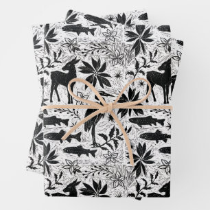 Holiday Heron and Deer Geschenkpapier Set