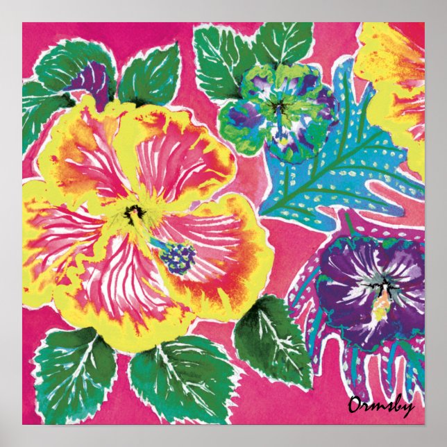 Holiday Hibiskus Magenta poster (Vorne)
