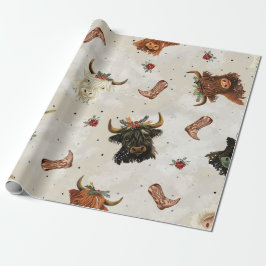 Holiday Highland Cows - Wrapping Geschenkpapier