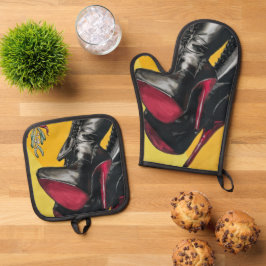 "Holiday Hijinks, der Geschmack war sauer" Gemälde Ofenhandschuh & Topflappen-Set