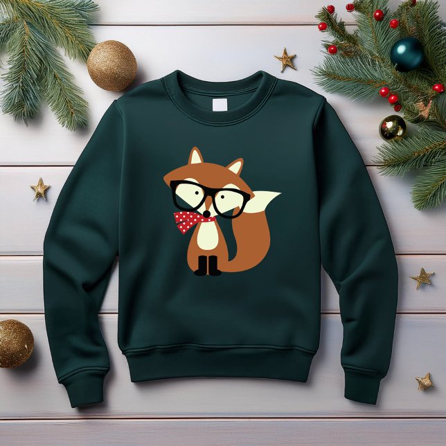 Holiday Hipster Brown Fox Sweatshirt (Von Creator hochgeladen)