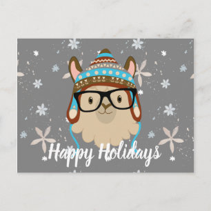 Holiday Hipster Llama Postkarte