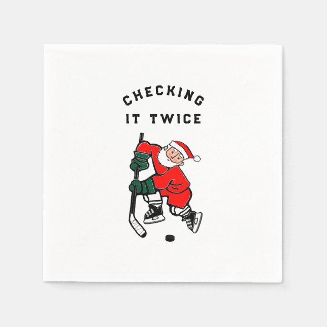 Holiday Hockey Party Paper Teller Napkins Serviette (Vorderseite)
