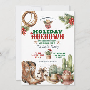 Holiday Hoedown Cowboy thematische Feier einladen Einladung