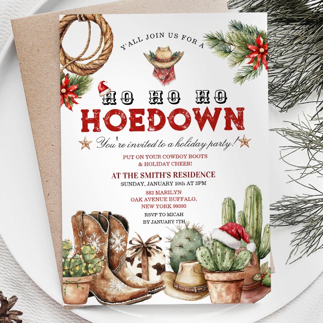 Holiday Hoedown Cowboy Weihnachtsfest Party Einlad Einladung (Von Creator hochgeladen)