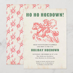 Holiday Hoedown Retro Spaß Weihnachten Weihnachten Einladung