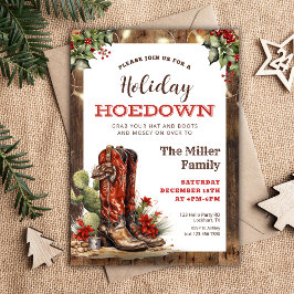 Holiday Hoedown Western Weihnachts-Party Cowboy Einladung