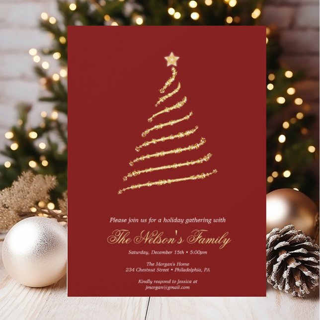 Holiday Holly Christmas Party Feiertagskarte (Von Creator hochgeladen)