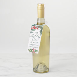 Holiday Holly Flasche Hanger Tags Weihnachten Flaschenanhänger