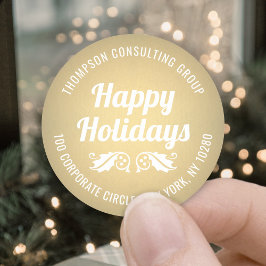 Holiday Holly Imitate Rücksendeadressen-Aufkleber Runder Aufkleber