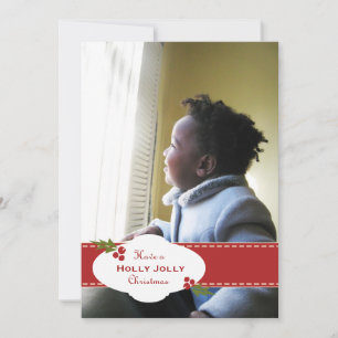 Holiday Holly Jolly Ribbon Card Feiertagskarte