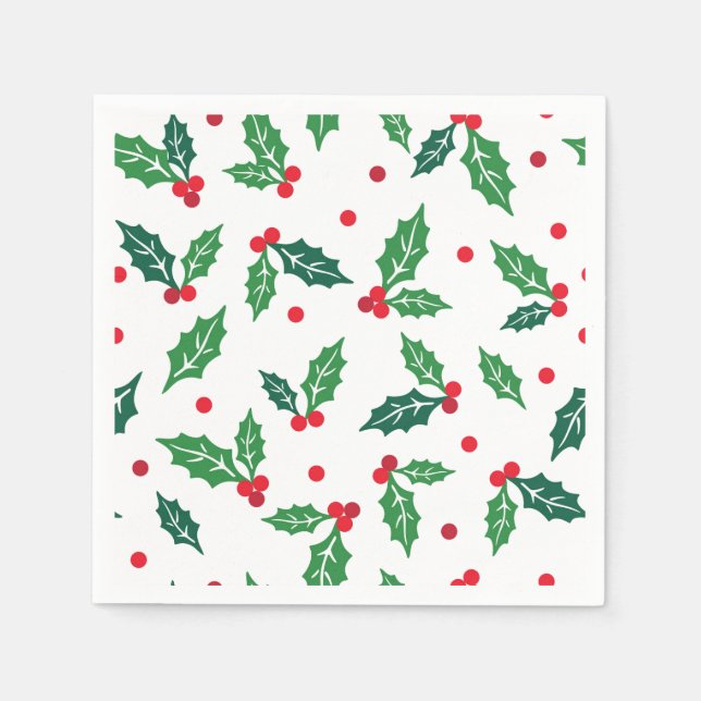 Holiday Holly Paper Napkins Serviette (Vorderseite)