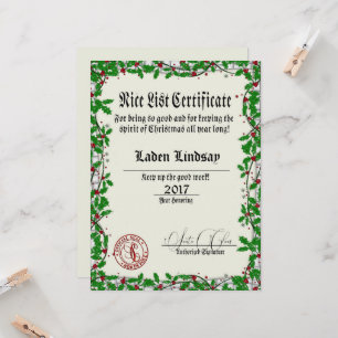 Holiday Holly Santa's Nice List