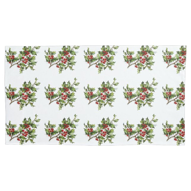 Holiday Holly Single Pillowcase, King Size Kissenbezug (Vorderseite)