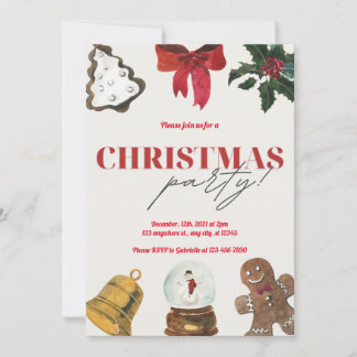 Holiday Holly Weihnachtsfeier Party Einladung
