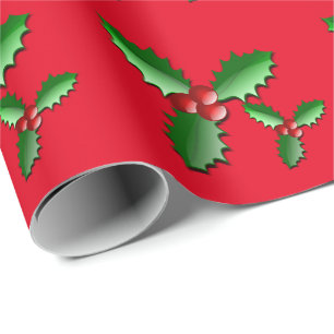 Holiday Holly Wrapping Paper Geschenkpapier