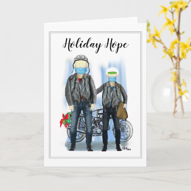 Holiday Hope - Bessere Dinge kommen Biker Couple Karte (Gelbe Blume)