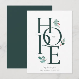 Holiday Hope Modern Botanical Berry Feiertagskarte