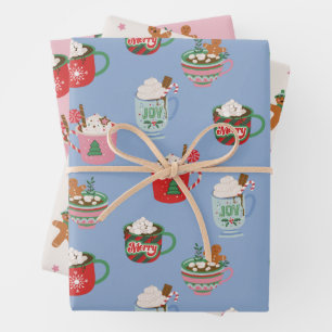 Holiday Hot Coco und Gingerbread Man Cookies Geschenkpapier Set