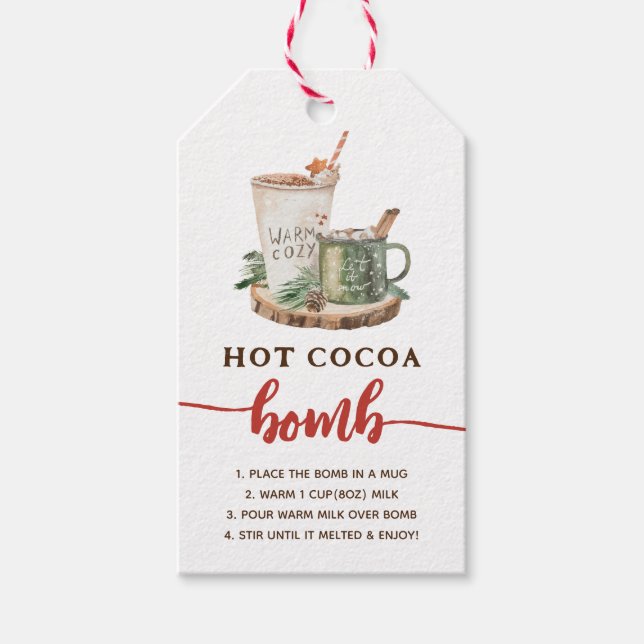 Holiday Hot Cocoa Bombe Cookie Tag Geschenkanhänger (Vorderseite)