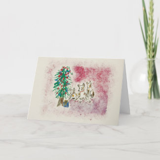 Holiday Hounds Dog Welpe Weihnachtskarte Feiertagskarte