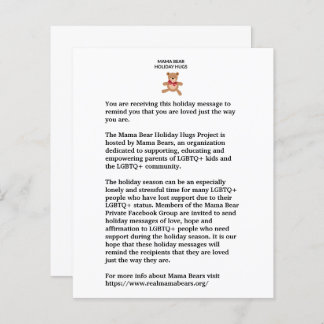 Holiday Hugs Hinweis