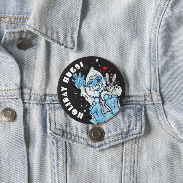 Holiday Hugs Yeti! Button (Beispiel)