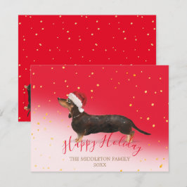Holiday Hund Dackel Gold Rote Saison Gruß