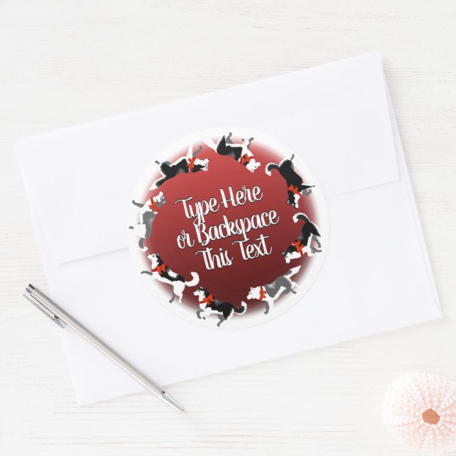 Holiday Husky Stickers Custom Sled Dog Stickers (Umschlag)